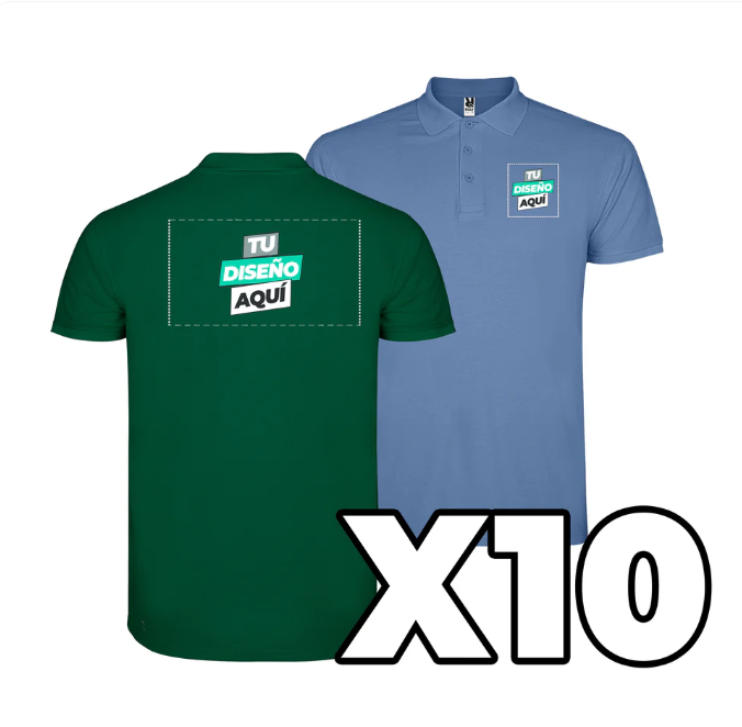 LOTE DE 10 POLOS PERSONALIZADOS